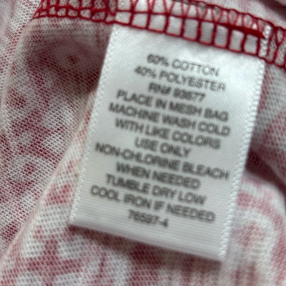 LIZ CLAIBORNE RED & WHITE GEOMETRIC CASUAL SUMMER BEACH SLEEVELESS TOP SZ L NWT - Picture 10 of 10